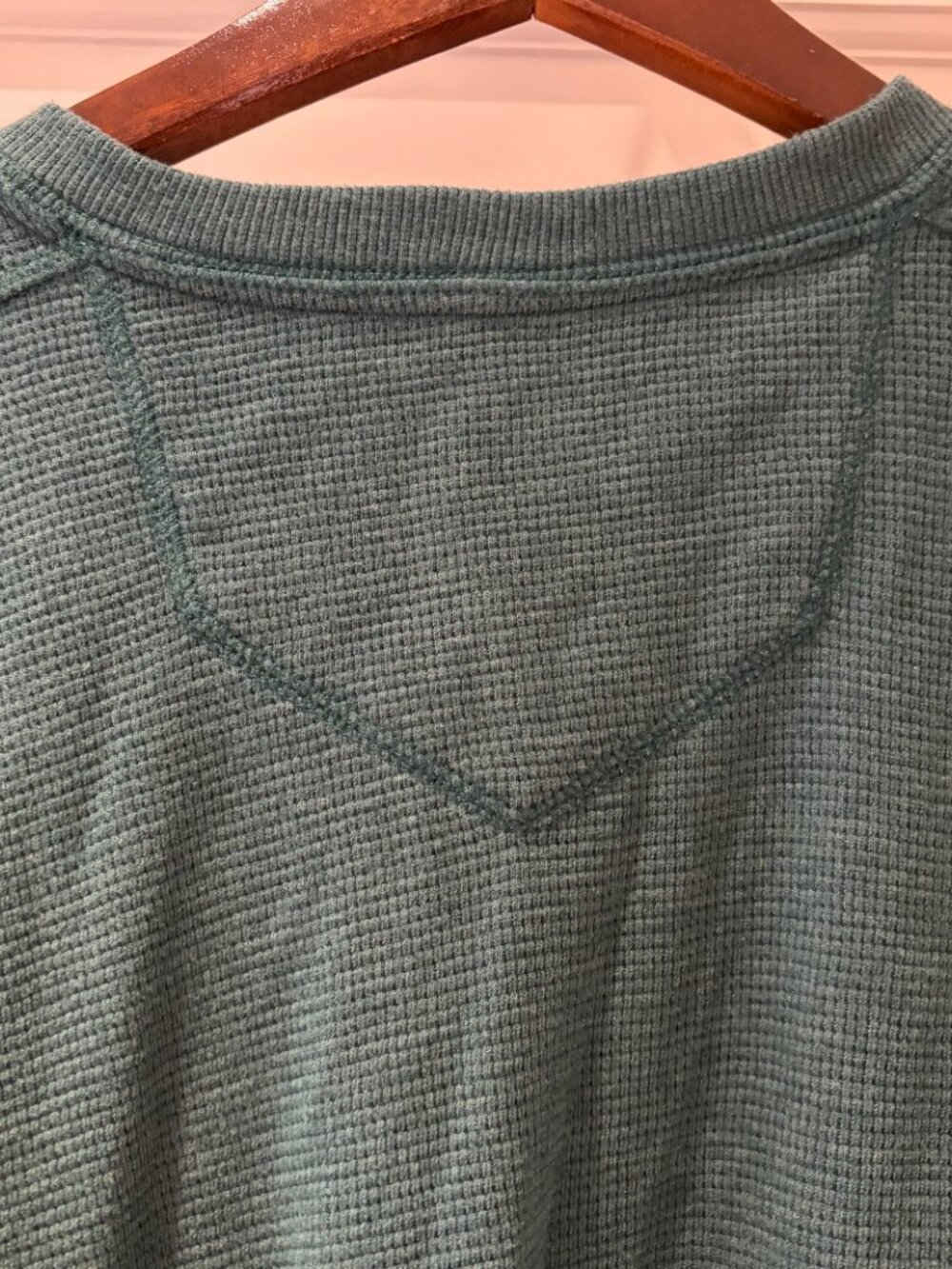 Eddie Bauer Henley Shirt Men's TXL Thermal Green Outdoor Camping - Picture 6 of 9
